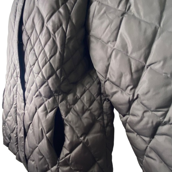 Macintosh New England Women's Quilted Winter Coat M Brown Removable Hood Zipper - Picture 10 of 15